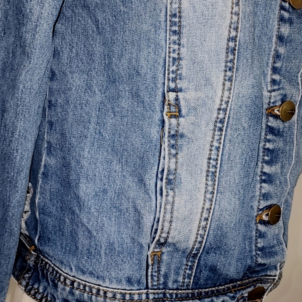 Mono B Jacket Denim Distressed Blue Size M - Picture 9 of 14
